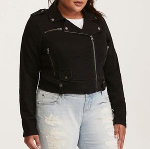 Torrid Black Denim Moto Jacket